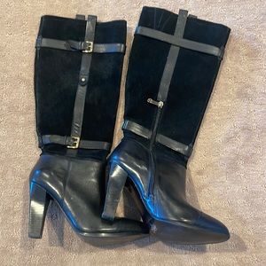 Tommy Hilfiger Black Suede Leather knee high boot